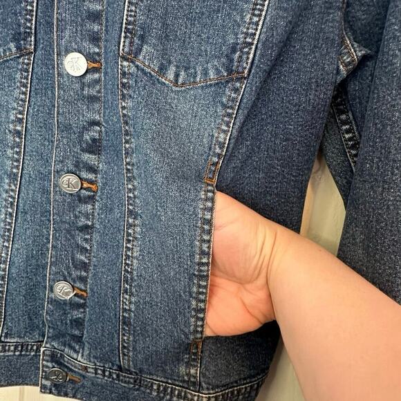 Vintage Calvin Klein Jeans Denim Jean Jacket Size M Wardrobe Staple Casual - Picture 8 of 11
